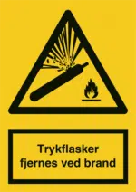 Trykflasker fjernes ved brand