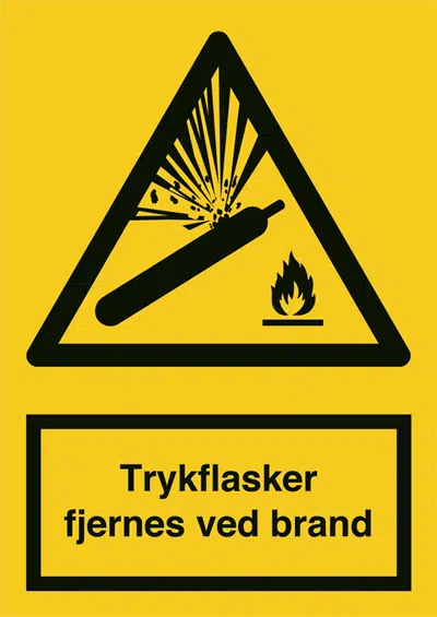 Trykflasker fjernes ved brand